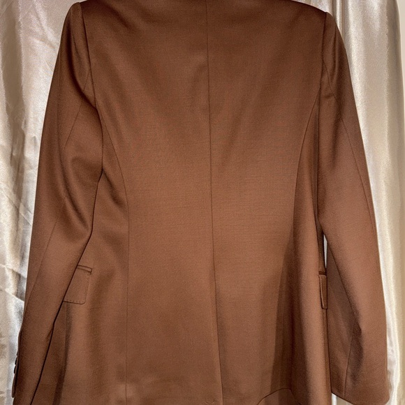 REISS- Solene Tan Double-Breasted Blazer - Picture 6 of 8